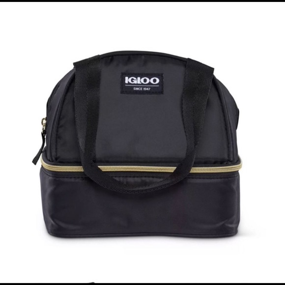 Igloo Sport Luxe Mini Dual Compartment Lunch Bag - Black/Gold - Picture 1 of 8